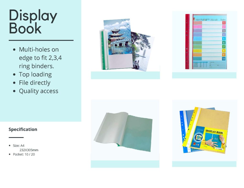 A4 portable pocket display book